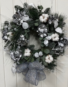 White and silver Christmas Wreath